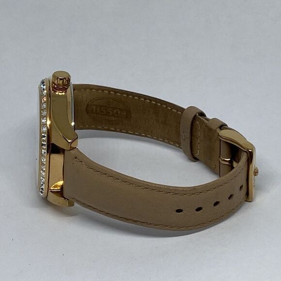 Fossil Carissa BQ1767 Women's Beige Leather Band Analog Dial Quartz Watch LJ466 - Picture 9 of 12